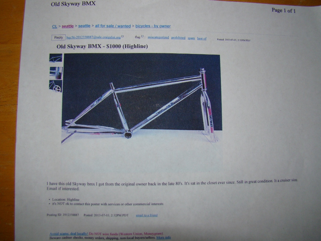 skyway bmx craigslist