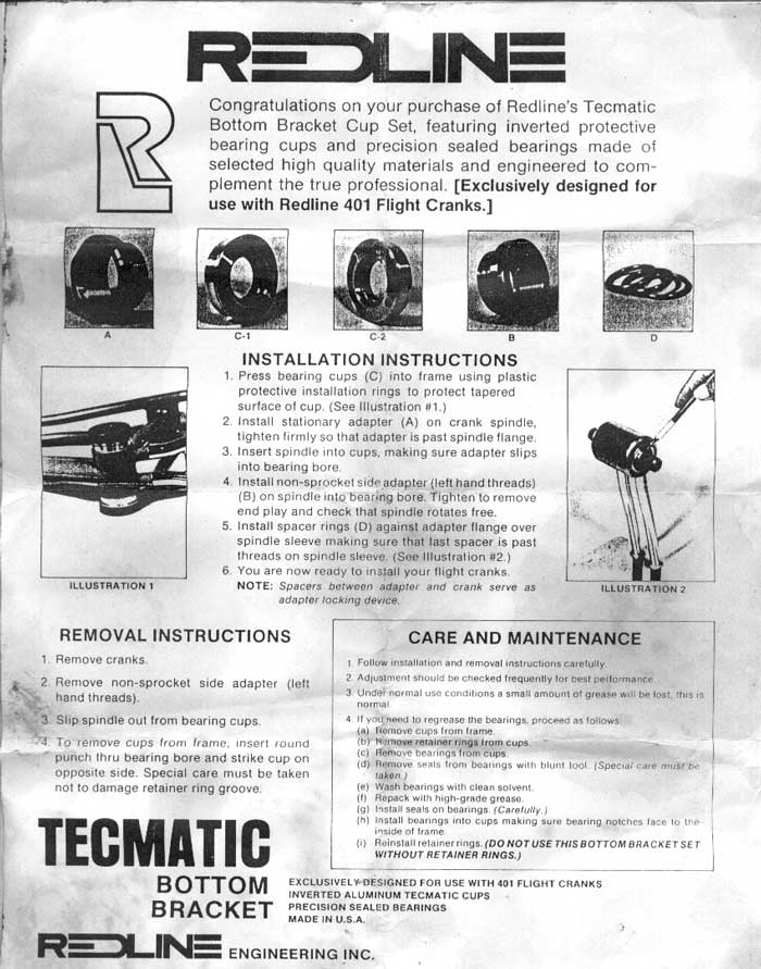 redline flight cranks installation